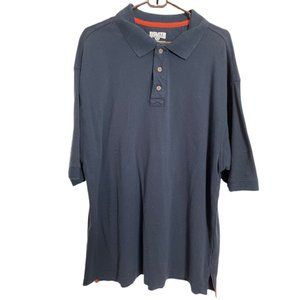 Duluth Trading Co Mens Navy Blue Short Sleeve Polo Shirt Size Large